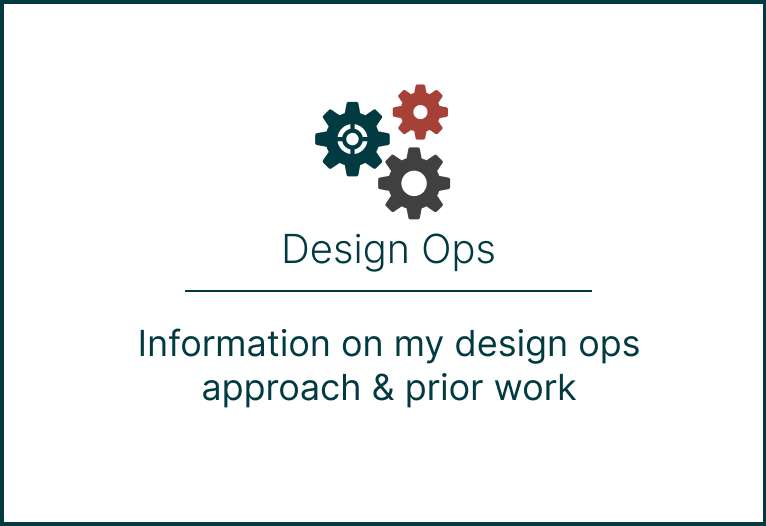 Information on design ops approach & practices.