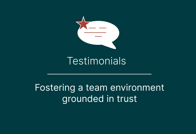 Testimonials from my team's quarterly engagement results.
